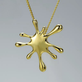 Prity Jewel Splash Design Pendant – 925 Sterling Silver Gold Plated Abstract Charm
