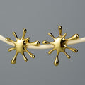 Prity Jewel Splash Design Stud Earrings – 925 Sterling Silver Gold Plated Abstract Earrings for Women
