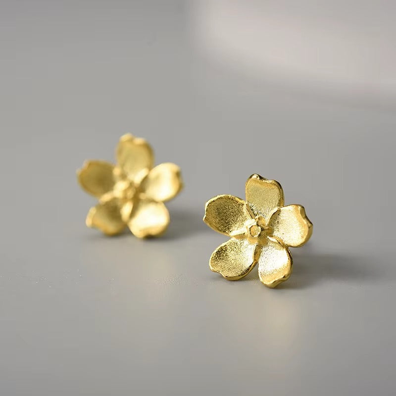 Prity Jewel Forget-Me-Not Flower Stud Earrings – 925 Sterling Silver Floral Jewelry