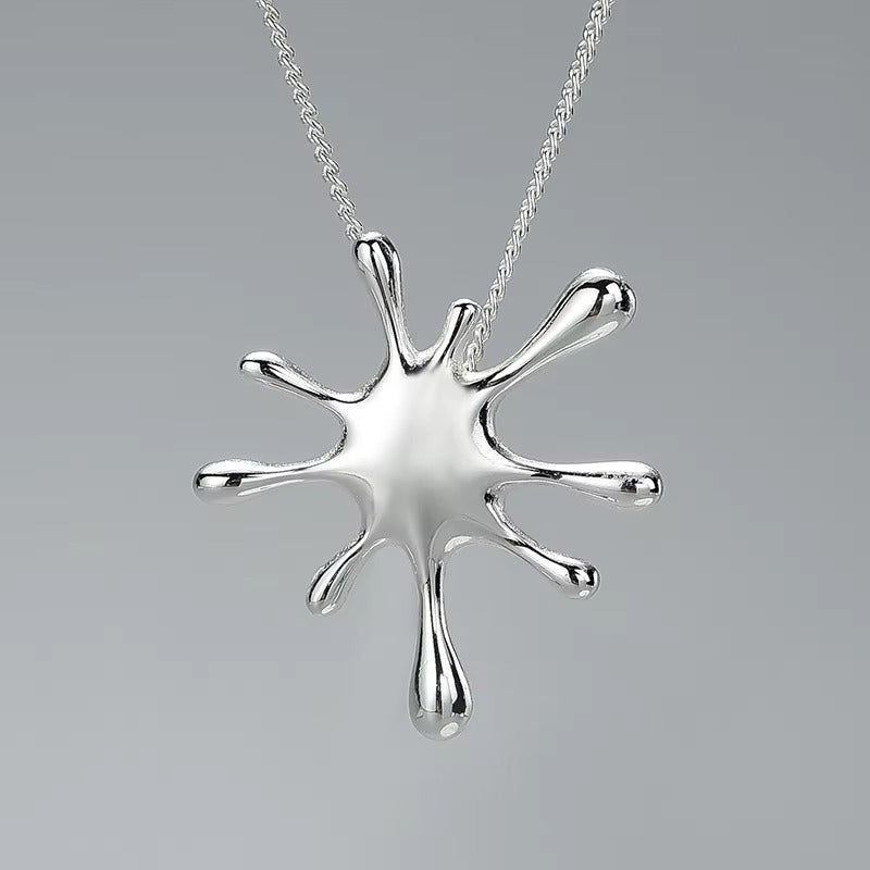 Prity Jewel Splash Design Pendant – 925 Sterling Silver Gold Plated Abstract Charm