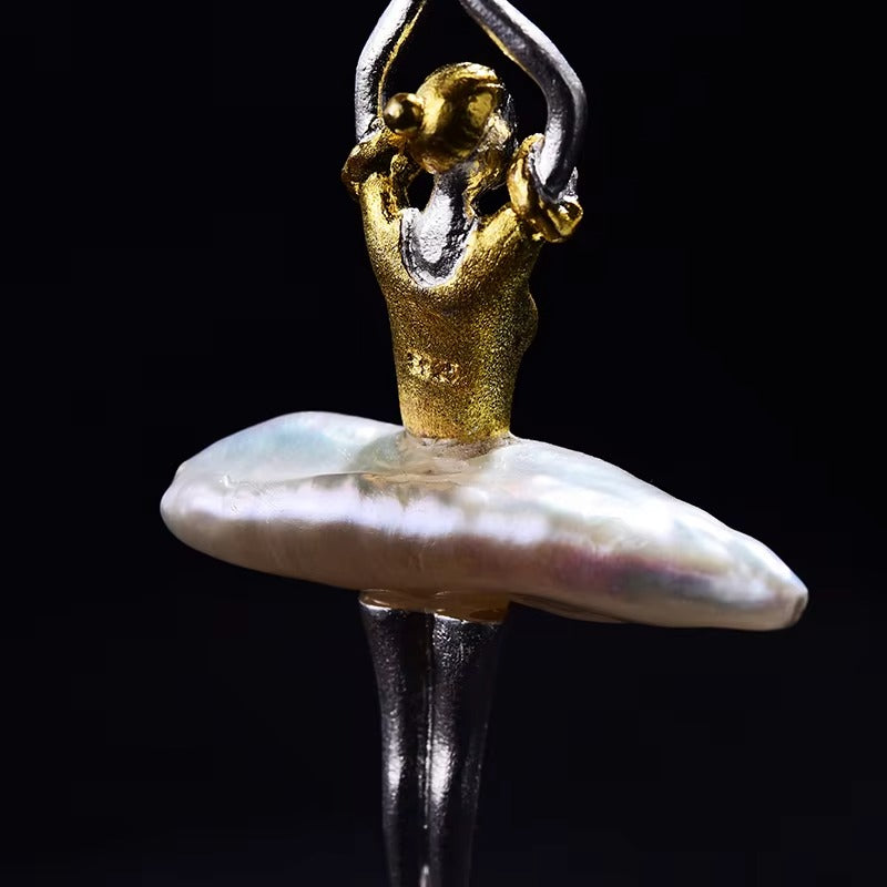 Prity Jewel Pearl Ballet Dancer Pendant – 925 Sterling Silver Elegant Ballerina Jewelry
