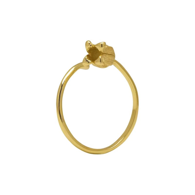 Prity Jewel Tulip Flower Adjustable Ring – 925 Sterling Silver Minimalist Floral Ring
