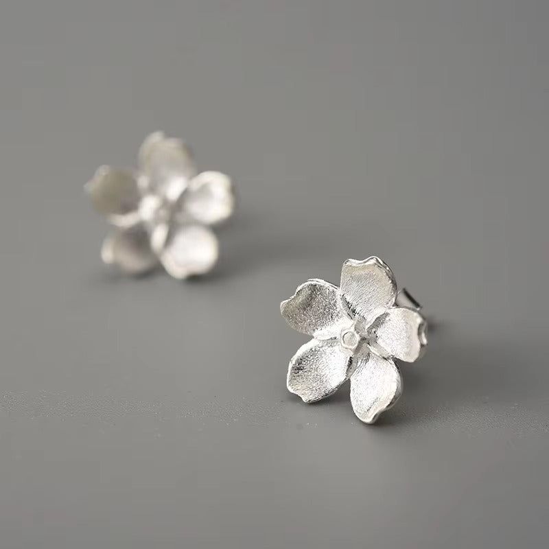 Prity Jewel Forget-Me-Not Flower Stud Earrings – 925 Sterling Silver Floral Jewelry