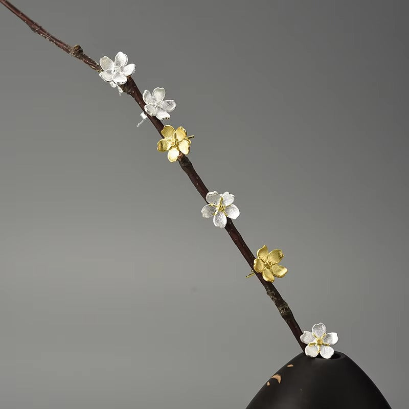 Prity Jewel Forget-Me-Not Flower Stud Earrings – 925 Sterling Silver Floral Jewelry